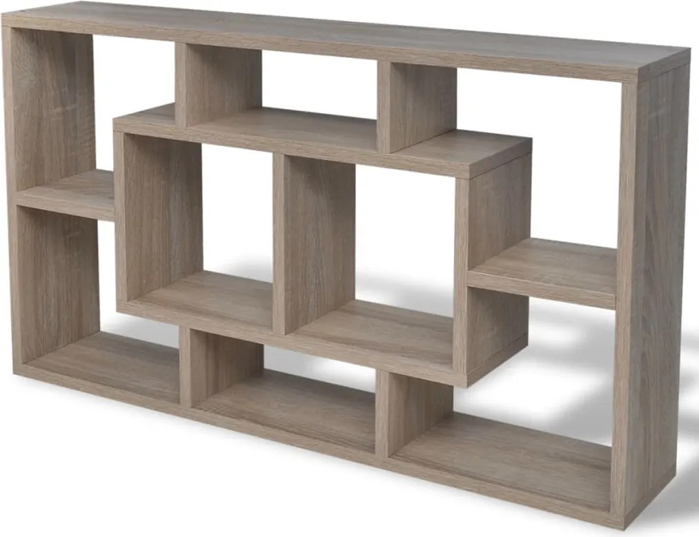 vidaXL Lebegő 8 fülkés fali polc tölgy szín