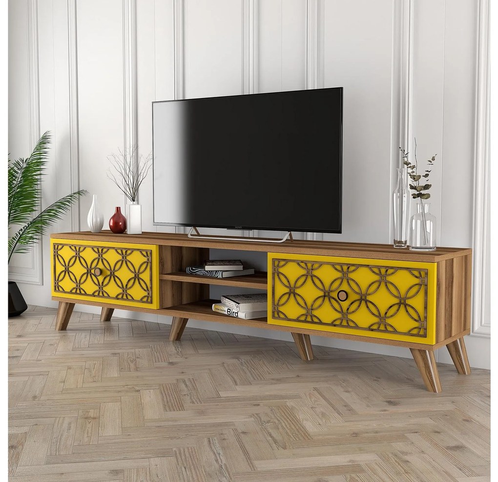 TV asztal/szekrény Classy (dió + sárga). 1088910