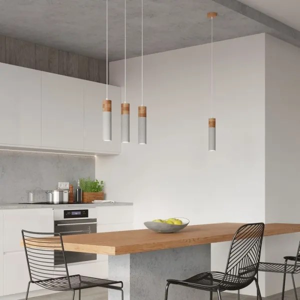 Sollux SL.0966 - Csillár zsinóron ZANE 2xGU10/40W/230V beton/fa