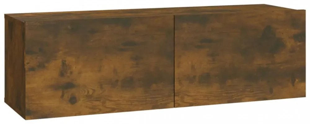 2 db füstös -tölgyszín szerelt fa fali TV-szekrény 100x30x30 cm