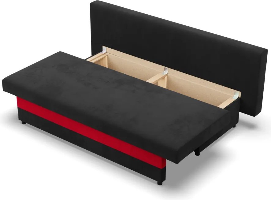 Sony kanapé, szövet anyag, hab töltet, fekete - piros