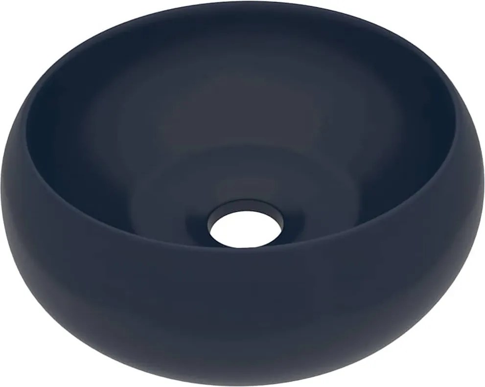 vidaXL kerek matt sötétkék kerámia luxus mosdókagyló 40 x 15 cm