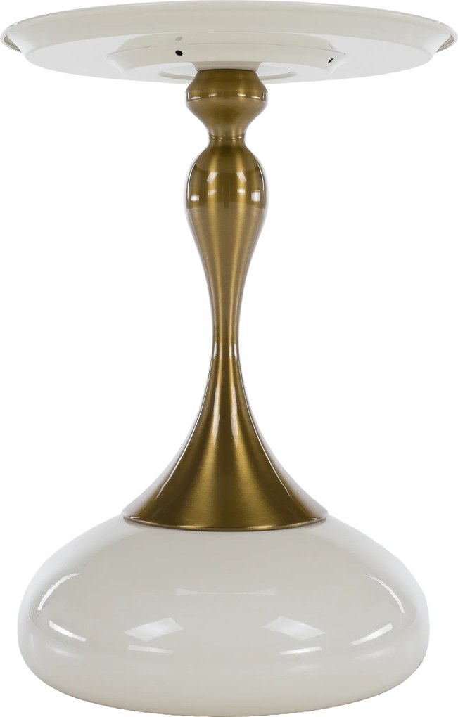 Kisasztal, fehér Ivory/arany, FEJ