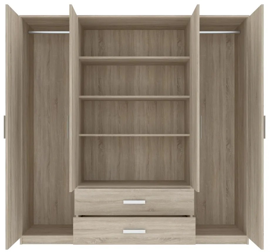 Verdana gardróbszekrény 200cm 4D2S Sonoma Oak