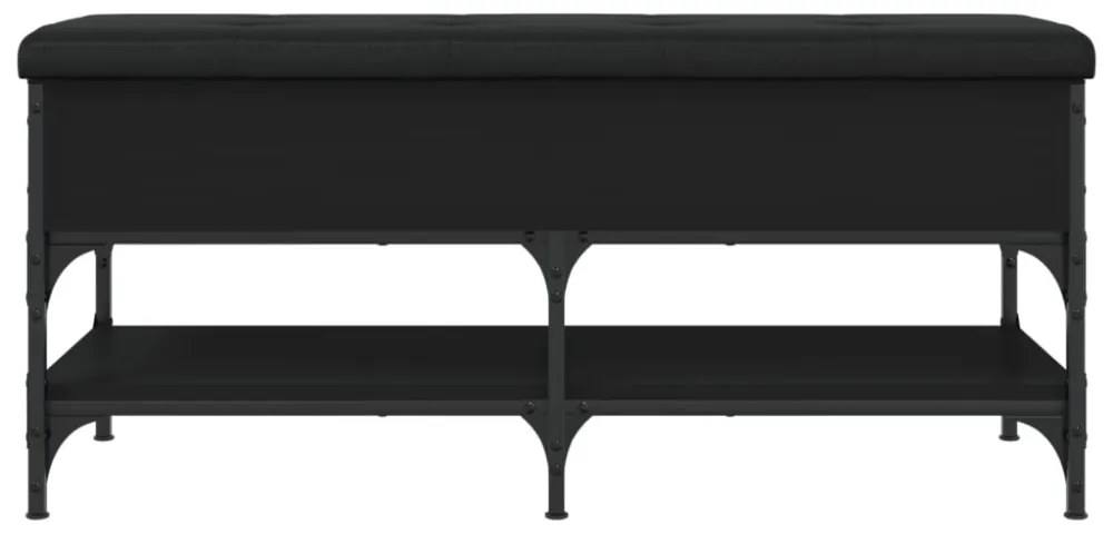 fekete szerelt fa cipőtároló pad 102 x 42 x 45 cm