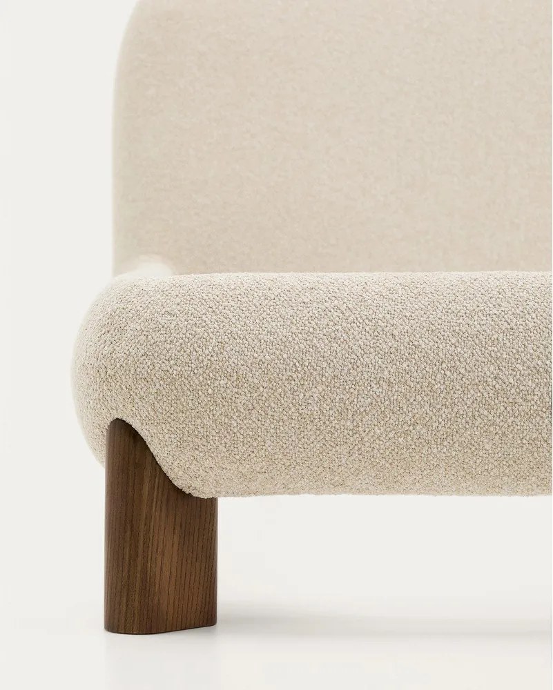 Bézs kárpitozott franciaágy ágyrács nélkül 180x200 cm Odina – Kave Home