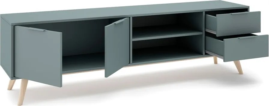 Szürkészöld TV-állvány 180x53x40 cm Pisco – Marckeric