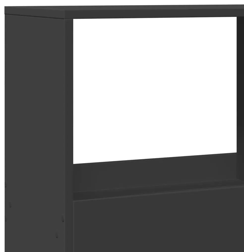 fekete szerelt fa térelválasztó 100 x 33 x 155,5 cm