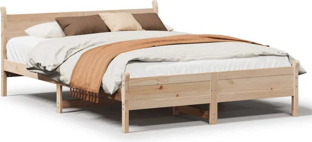 vidaXL tömör fenyőfa ágy matrac nélkül 120 x 190 cm
