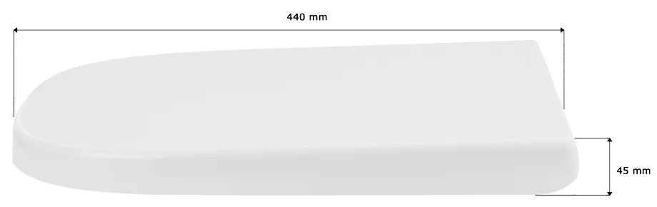 Gamma Lumino, WC-ülőke 445x345mm polipropilénből, lassan záródó, fehér, GAM-LUMINO