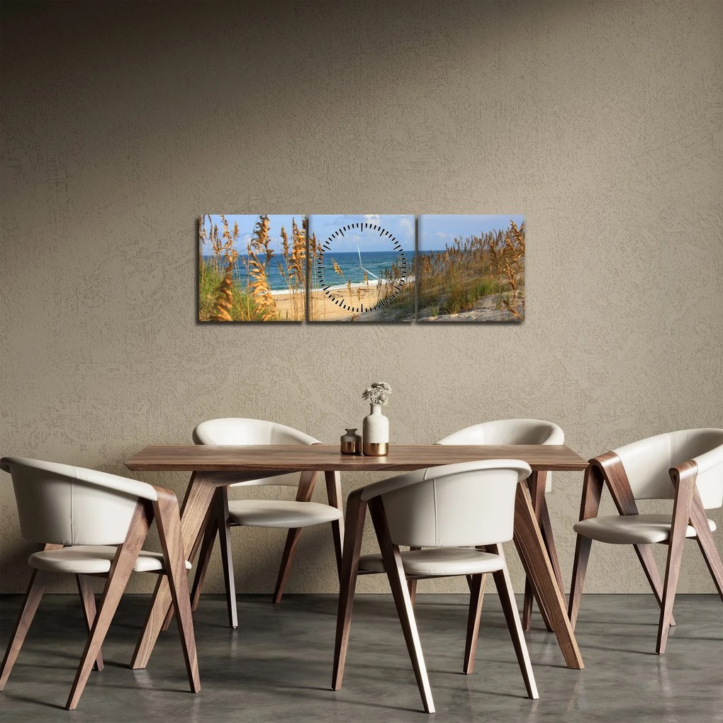 Kép - Tengerpart (órával) (90x30 cm)