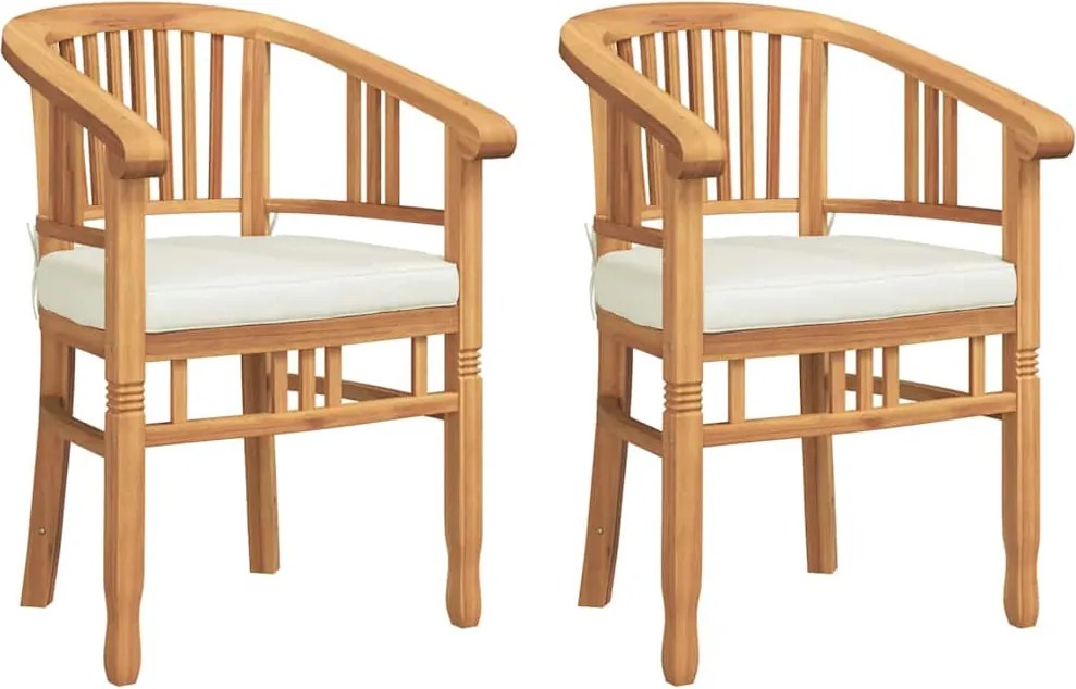 vidaXL Szék párnával 2 pcs Barna 63 x 58 x 89 cm Tömör Teakfa
