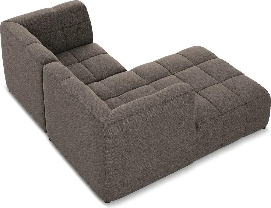 Barna buklé sarokkanapé (bal oldali-heverő résszel) Aloha – Makamii