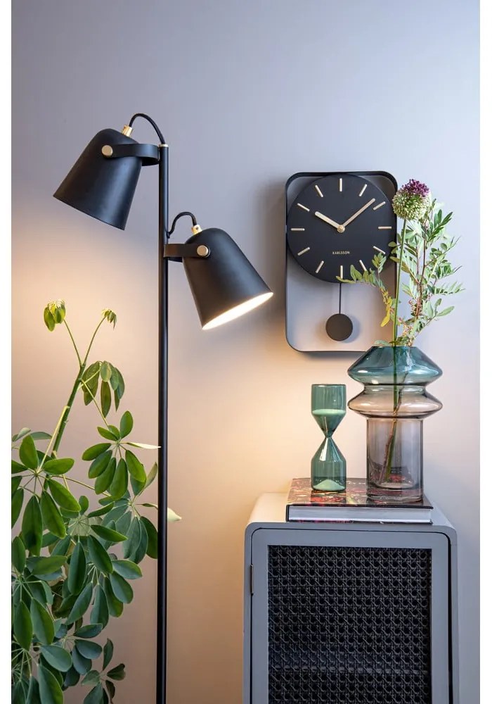 Charm fekete ingás falióra, magasság 32,5 cm - Karlsson