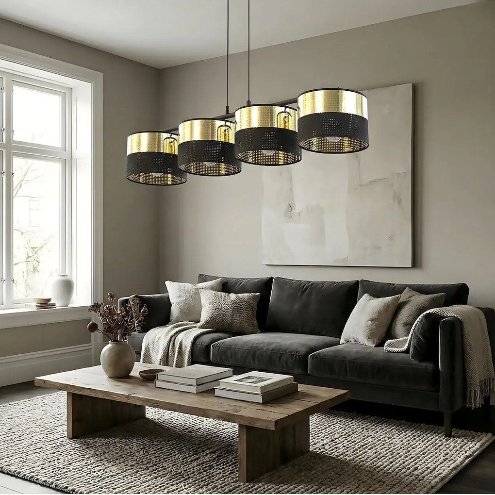 Emibig modern függeszték lux fekete arany emi1649/4
