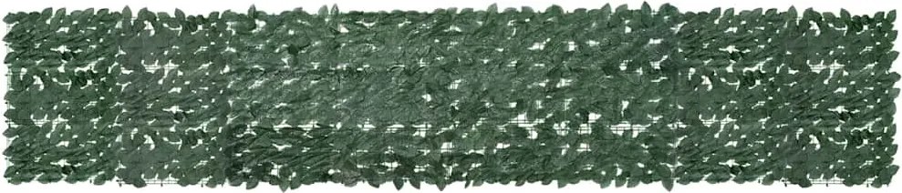 vidaXL sötétzöld leveles erkélyparaván 400 x 75 cm