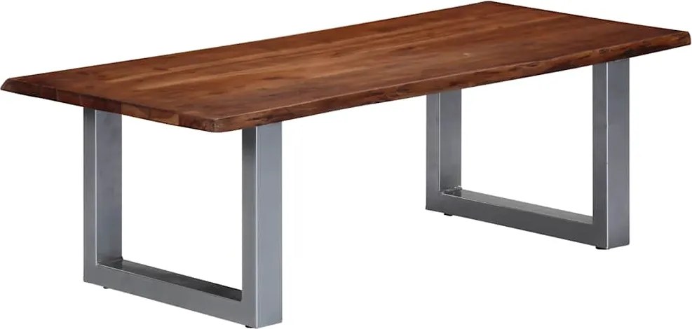 vidaXL tömör akácfa dohányzóasztal természetes szélekkel 115x60x40 cm