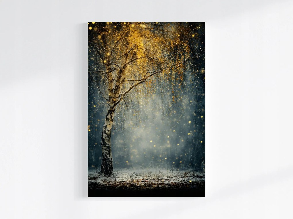 Vászonkép Canvas Természet Éjszaka Park Nyírfa Ősz Tél 80x120