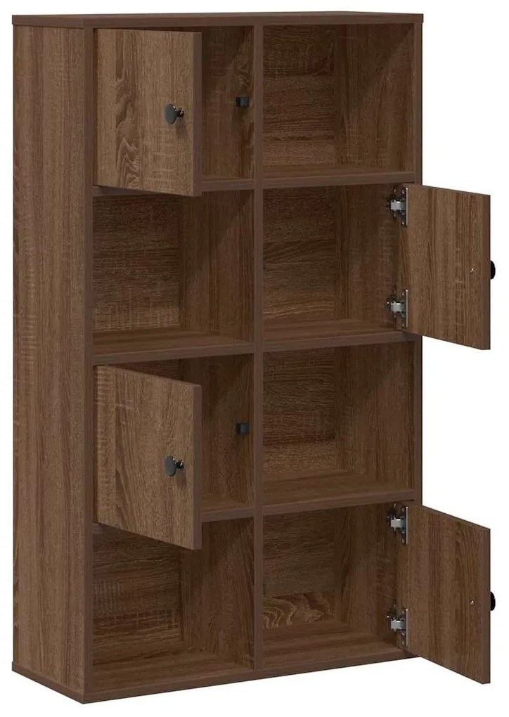 barna tölgy színű szerelt fa könyvszekrény 60x24x101,5 cm