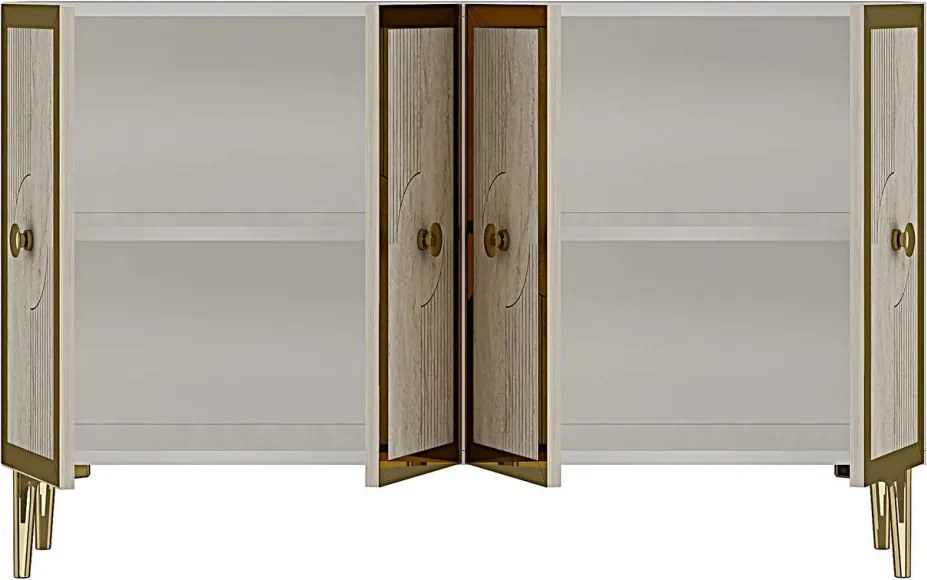 Pega 120 - White, Travertine, Gold