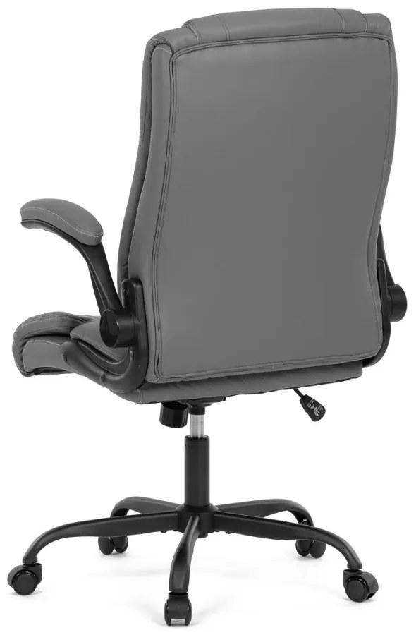 Scaun pivotant de birou cu tapițerie din piele ecologică gri KA-Y344
