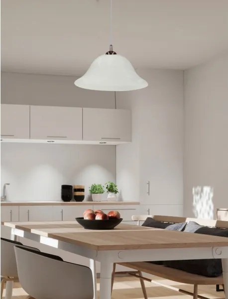 Csillár zsinóron VERA 1xE27/60W/230V réz/fehér