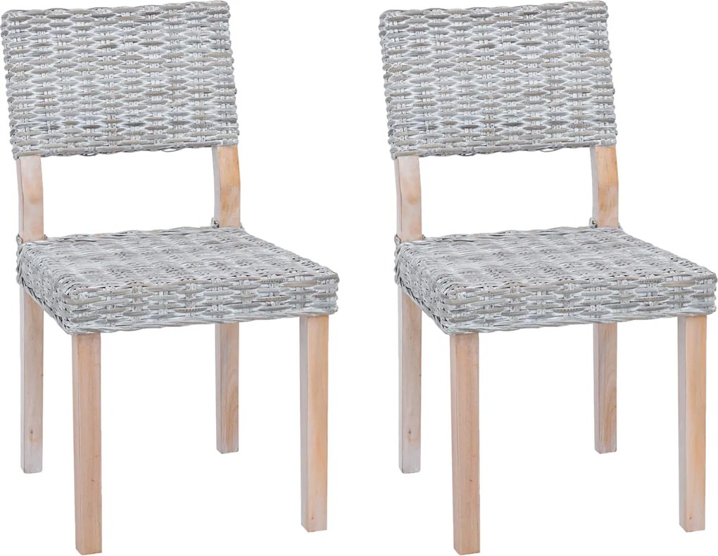 vidaXL Étkezőszék 2 pcs Fehér Mosás 46 x 55 x 84 cm Kubu rattán
