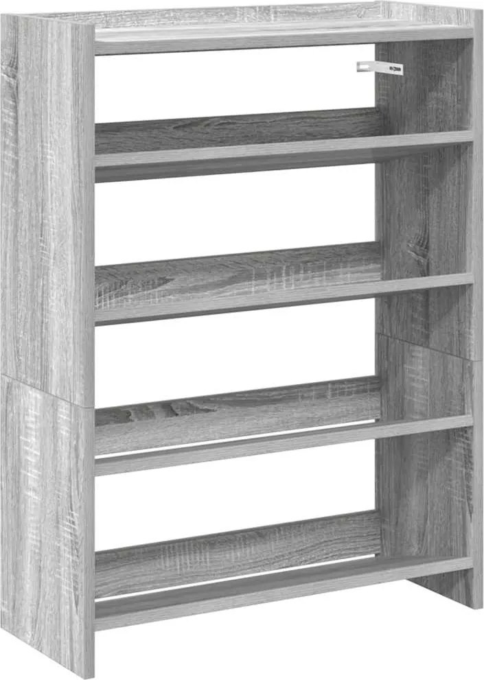 vidaXL szürke sonoma színű szerelt fa cipőtartó 60x25x81 cm