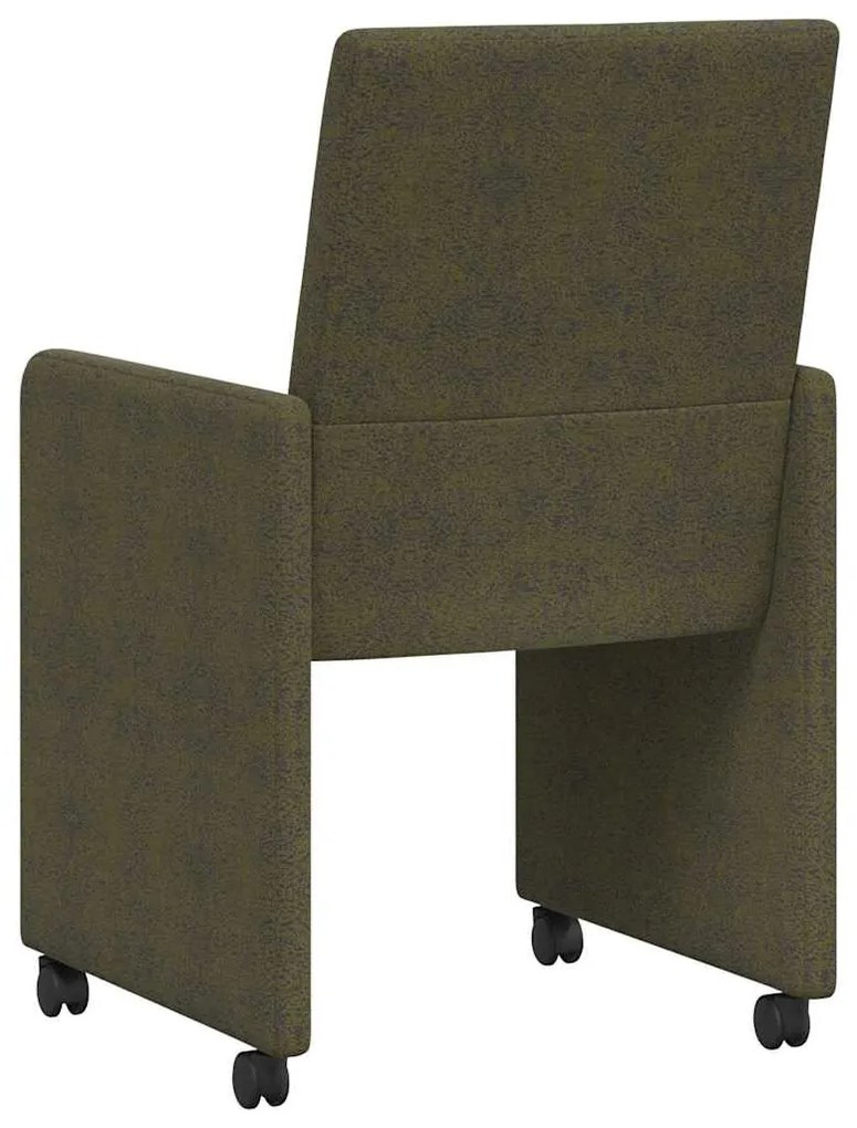 vidaXL Kerekes Étkező Székek 2 pcs Katonai zöld 57 x 66 x 94 cm