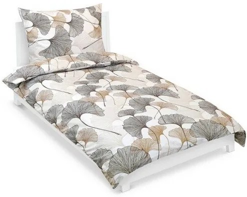 Bellatex Pamut ágynemétlet Ginkgo bézs, 140 x 200cm, 70 x 90 cm