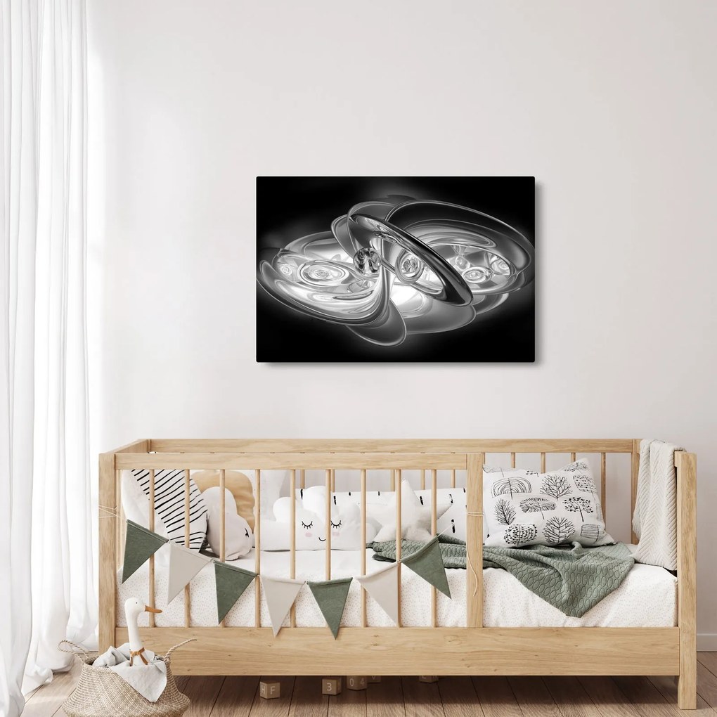 Modern szürke absztrakció képe (90x60 cm)