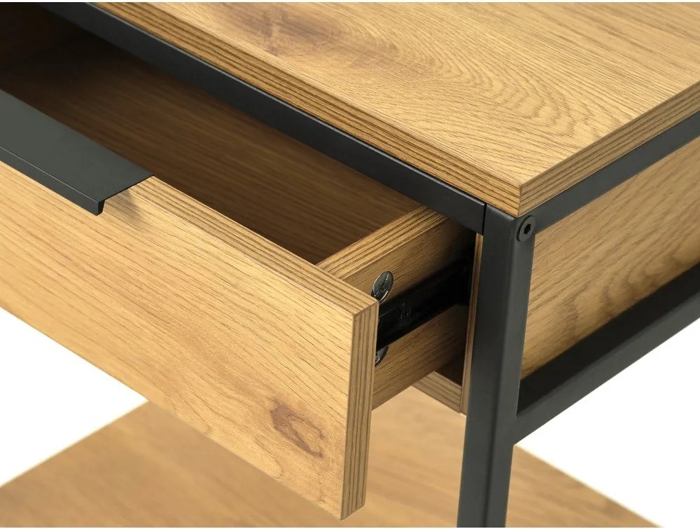 Tárolóasztal tölgyfa dekorral 30x40 cm Cesura – Unique Furniture