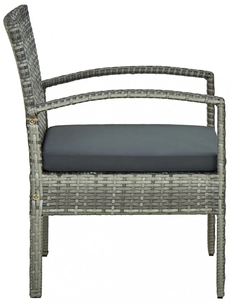 szürke polyrattan kerti szék párnával