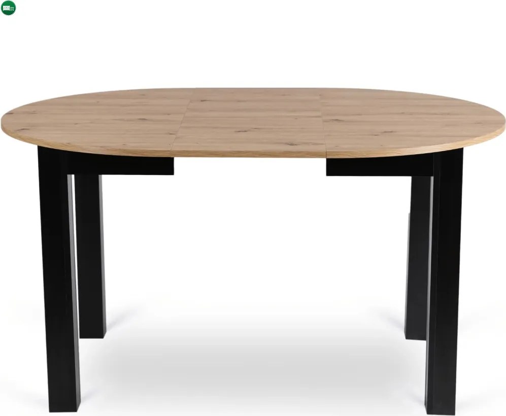 szett étkezőasztal HARRY 102-142 cm artisan tölgy/fekete és 6 szék PERU fekete