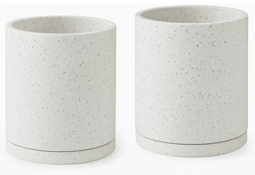 Terrazzo 2 db fehér virágcserép, ø 26 cm - Bonami Selection