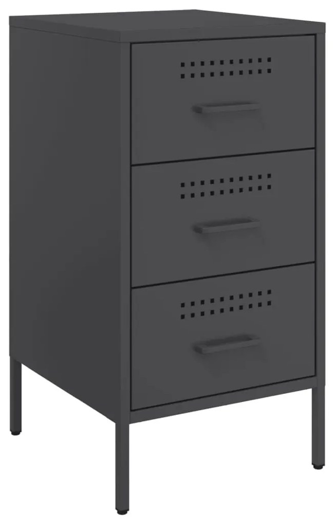 2 db fekete acél éjjeliszekrény 36 x 39 x 68 cm