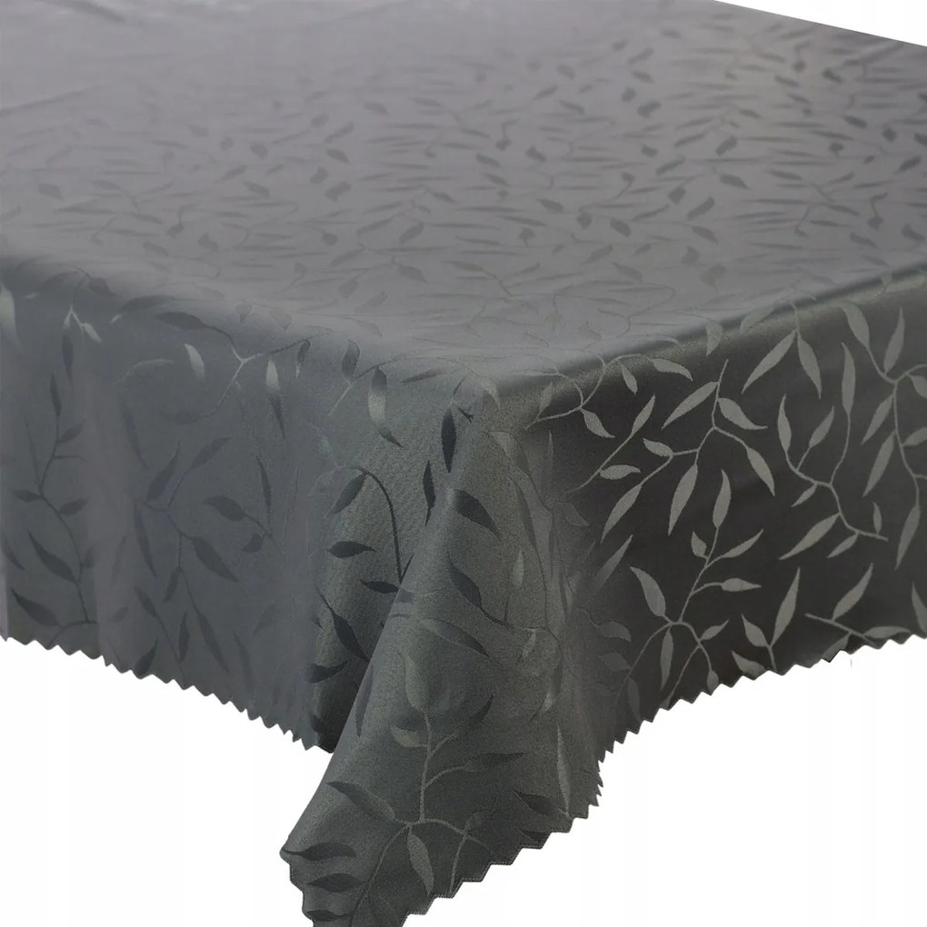 Abrosz Foltálló Asztal Sötét Szürke Grafit Levelek 100x100 cm