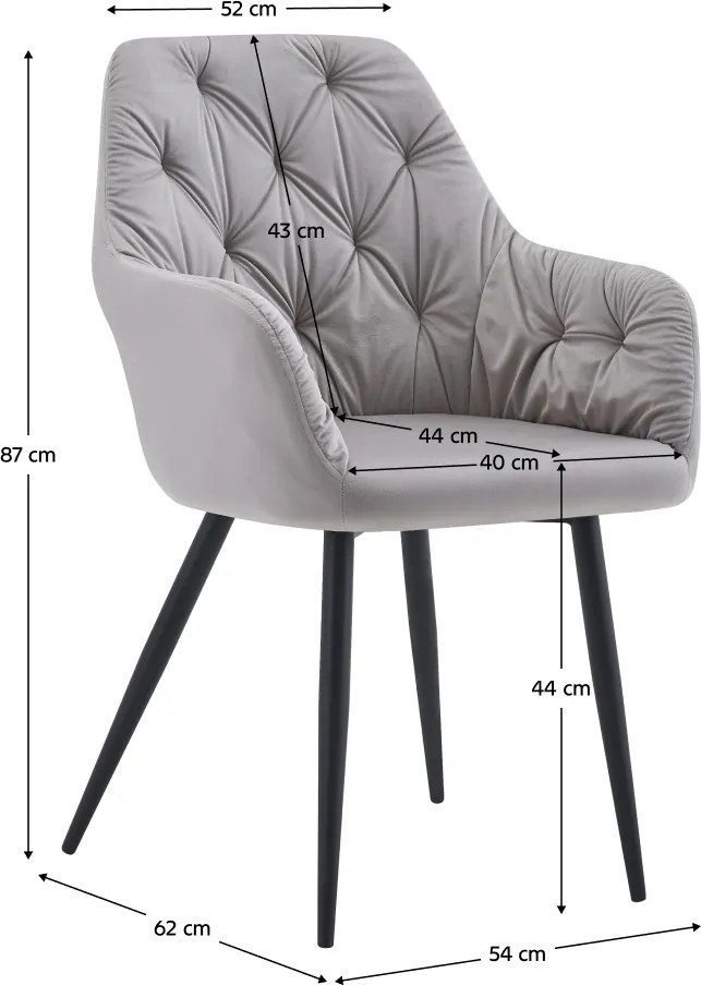 Design fotel, szürke Velvet szövet, VERIO NEW