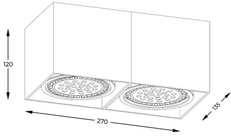 Zuma Line ACGU10-117-N - Spotlámpa BOX 2 2xGU10-ES111/15W/230V fekete