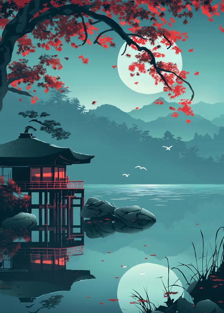 Poszter 39,5x55cm Japán pavilon