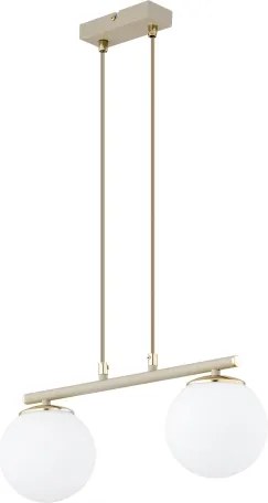 Brilagi - MILO kábeles függeszték 2xE27/60W/230V bézs/arany