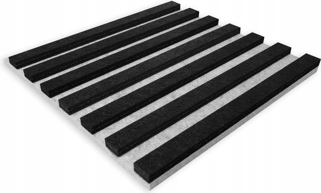 Acusticus akusztikus dekorpanel, 100% filc lamellák szürke-fekete 4 db