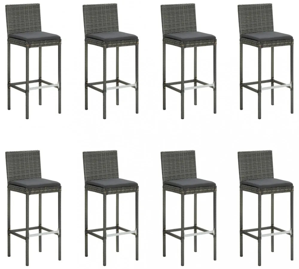 9 részes szürke kerti bárszett párnákkal