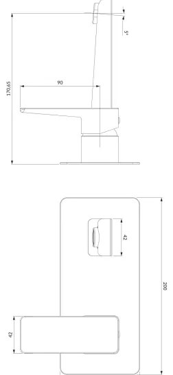OMNIRES PM7415CR - PARMA króm falba építhető mosdó csaptelep