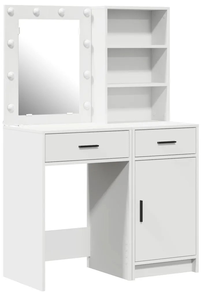 Sminkasztal Készlet 2 pcs Fehér 50 x 41 x 135 cm Faanyag