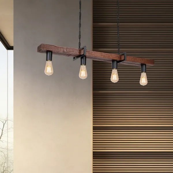 HARD csillár láncon 4xE27/60W/230V, ipari stílusú világítás