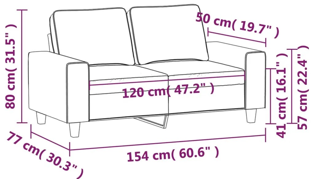 kétszemélyes bordó szövet kanapé 120 cm