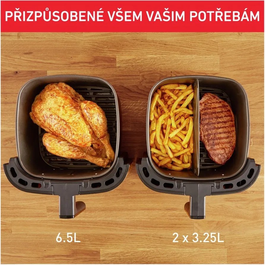Fekete forrólevegős fritőz Easy Fry &amp; Grill XXL EY801815 – Tefal
