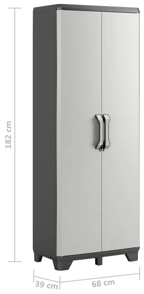 Keter Gear fekete és szürke tárolószekrény polcokkal 182 cm