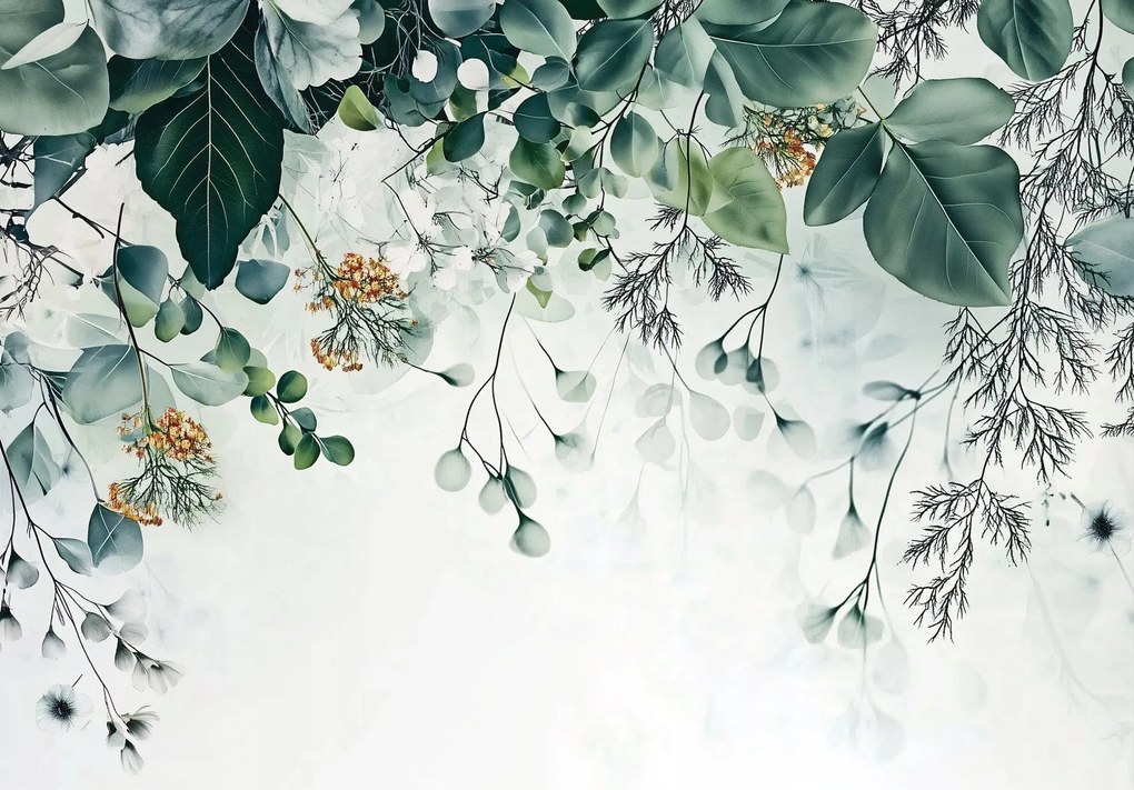 Fotótapéta Levelek A Flizelinen A Hálószoba Nappalijába fotótapéta a falra